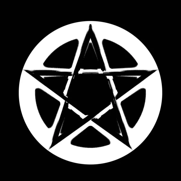 A Pentagram szimbólum, álló öt, egyenes vonalak alkotnak egy — Stock Fotó