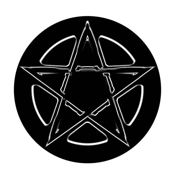 O símbolo Pentagram, composto por cinco, linhas retas para formar um — Fotografia de Stock