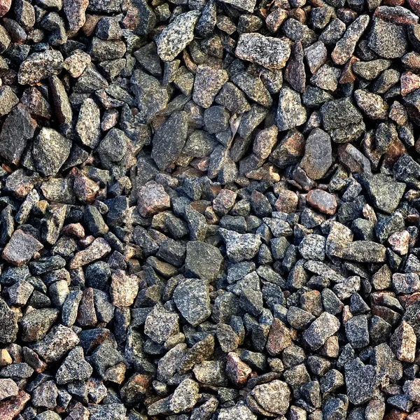 Seamless texture of gravel in HDR mode for game design. Crushed granite and pebble gravel texture. — ストック写真