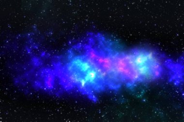 Samanyolu galaksisinin merkezi ve evrendeki uzay tozu uzayda yıldızlı gökyüzü. Derin uzayda sarmal galaksi. 3d illüstrasyon