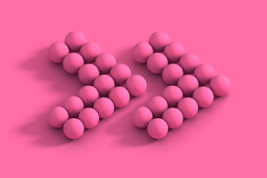 Yarım tonlu pembe oklar. Soyut pembe mercan arka plan boş uzay stüdyosu ürün tanıtım sitesi için. 3d illüstrasyon