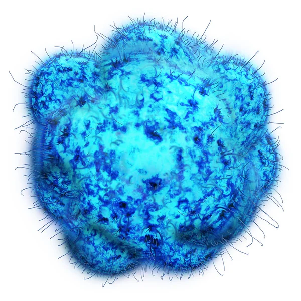 Virus terisolasi pada latar belakang putih. Virus manusia, flu, pandangan virus di bawah mikroskop, wabah penyakit virus. Penyakit Infeksi. Rendering 3d — Stok Foto