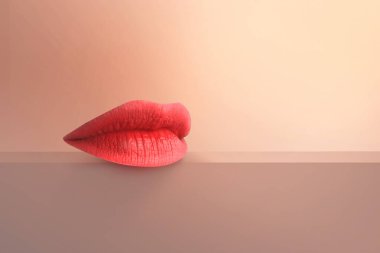Seksi mavi Lip. Çok güzel dudaklar. Güzel dolgun dudaklı, mavi rujlu bir kız..