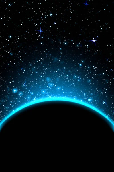 Erstaunlicher Wissenschaftlicher Hintergrund Totale Sonnenfinsternis Dunkelrot Glühenden Himmel Mysteriöses Naturphänomen — Stockfoto