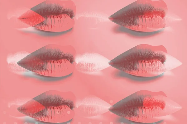 Sexy Lip Close Prachtige Lippen Een Meisje Met Mooie Mollige — Stockfoto