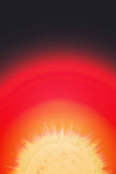 宇宙での太陽へのコロナの放出と卓越性 太陽フレアだ磁気嵐だ3Dイラスト — ストック写真