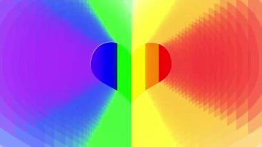 Lgbt bayrağı taşıyan bir kalp seti. 3d görüntüler