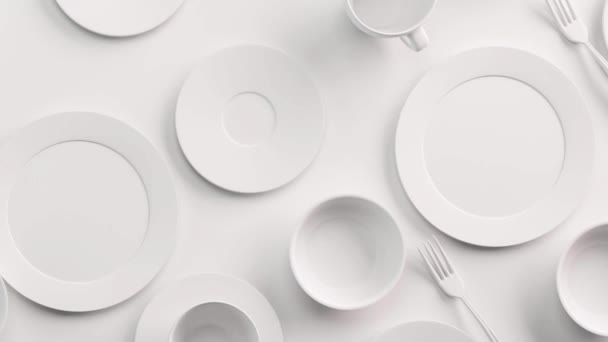 White Food Concepto Fondo Para Menú Diseño Restaurante Cafetería Copie — Vídeo de stock