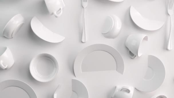 White Food Hintergrundkonzept Für Design Menü Restaurant Oder Café Kopierraum — Stockvideo