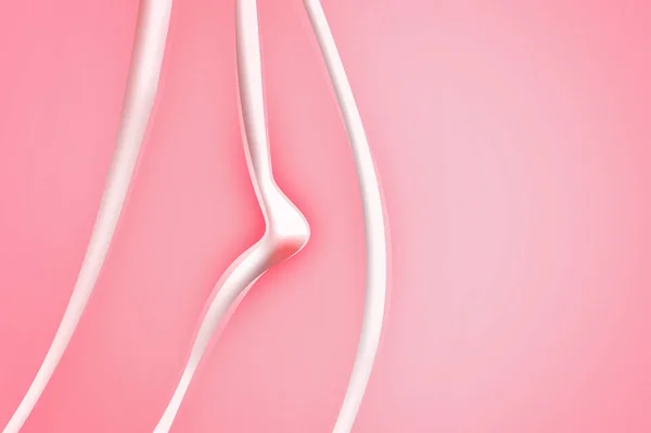 O femeie care se atinge. Sistemul reproductiv emale și clitorisul. Uterus, cervix, ovare. Vaginul anatomic feminin. Structura anatomică a vulvei, vaginului, clitorisului. Concepte posibile: sex de vacanță, cas — Fotografie, imagine de stoc
