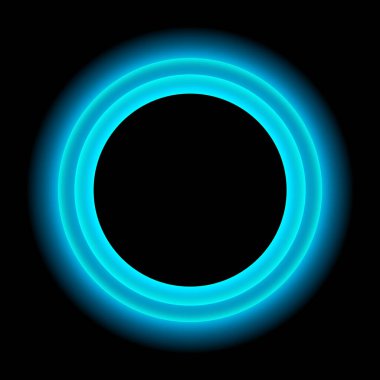Mavi neon yuvarlak çerçeve. Parlak kıvrımlı Bunner. Parlak dairesel ışık pankartı. Parlak spiral. Light Ring arka planı. Soyut geometrik neon daire. Önde Gelen elips 3D çizer