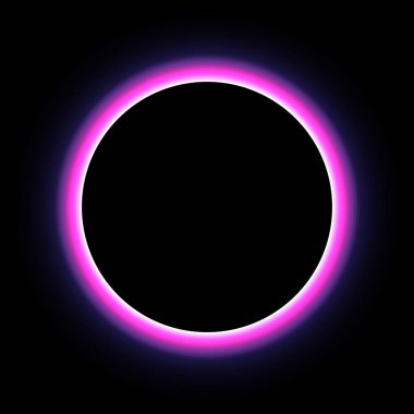 Pembe neon çerçeve. Parlak kıvrımlı Bunner. Parlak dairesel ışık pankartı. Parlak spiral. Light Ring arka planı. Soyut geometrik neon daire. LED elips 3D illüstratör parlat
