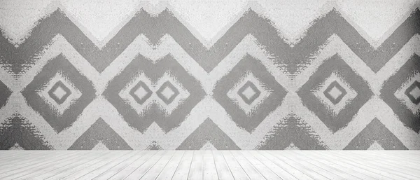 Zimmer Interieur Jahrgang Mit Weißer Wand Und Holzboden Hintergrund Weiße — Stockfoto