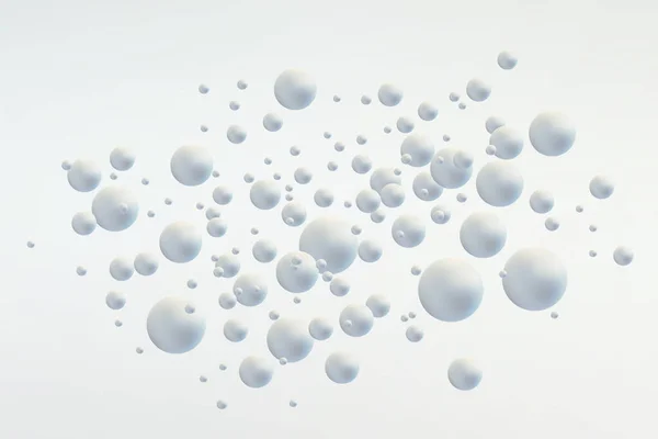 White Sphere on white background. Sphere mockup. Sphere mockup. Realistic spheres of shower bubbles for web design. 3d illustration