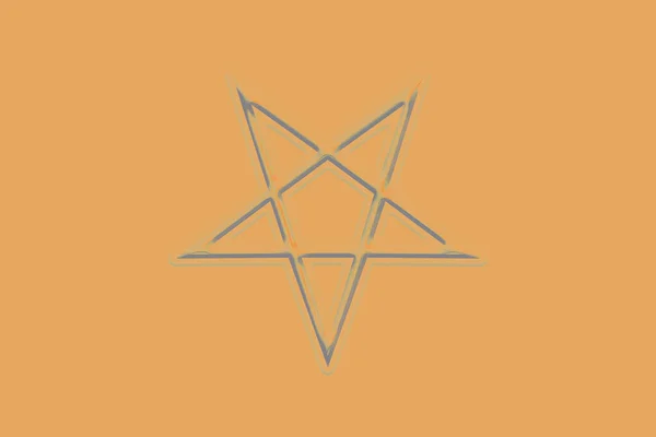 Umgekehrtes Pentagramm Symbol Hexensymbole Kreuz Aus Schwefel Blutrotem Runen Zauberkreis — Stockfoto