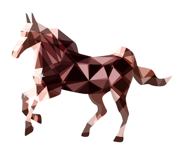 Cheval Polygonal Animal Isolé Polygone Illustration Vectorielle — Image vectorielle