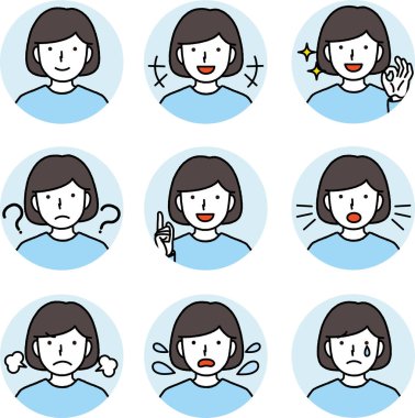 Kız yüz ifadesi resimleme simgesi