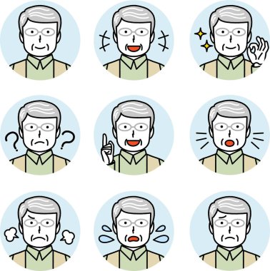 Son sınıf öğrencisi yüz ifadesi koleksiyonu resimleme simgesi