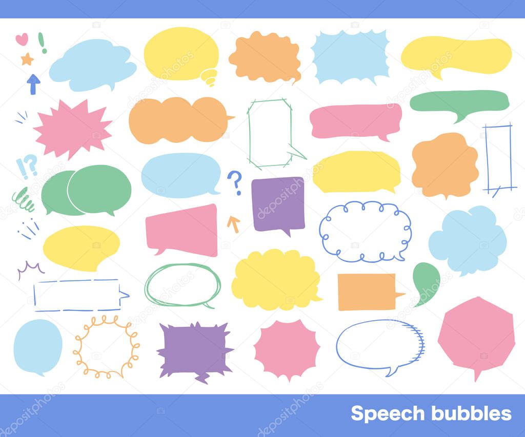 Stock Illustration: color balloon, speech balloon, set