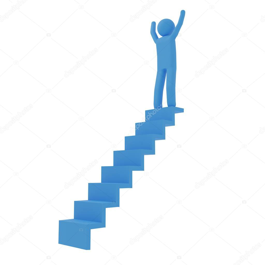 Pictogram 3DCG to climb the stairs