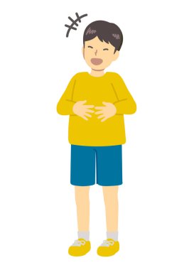 Karnıyla gülen bir çocuğun görüntüsü.