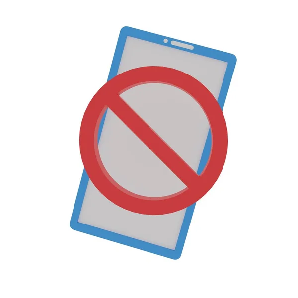 Ícone Proibição Smartphone 3Dcg — Fotografia de Stock