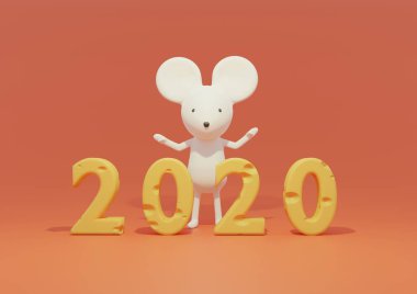 2020 çocukluk yılbaşı kartı 3dcg malzeme
