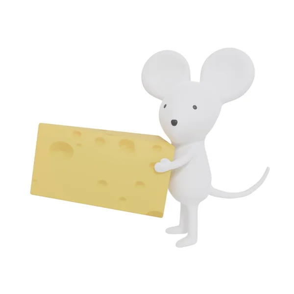 Mysz Nowy Rok Karta 3Dcg Materiał — Zdjęcie stockowe