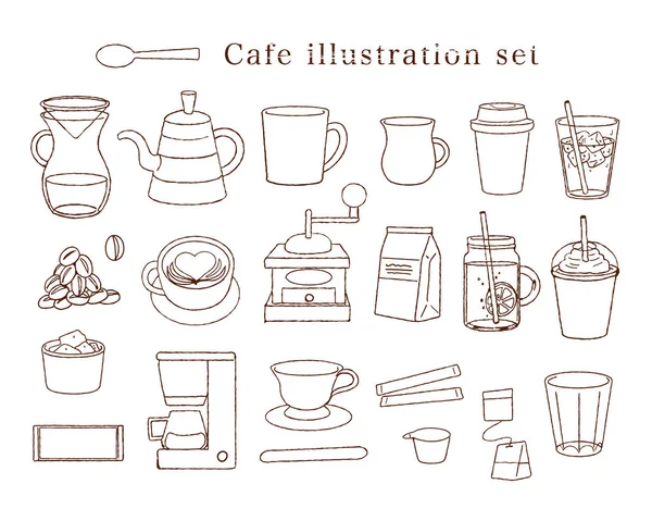 様々なカフェに設置されたイラスト — ストックベクタ