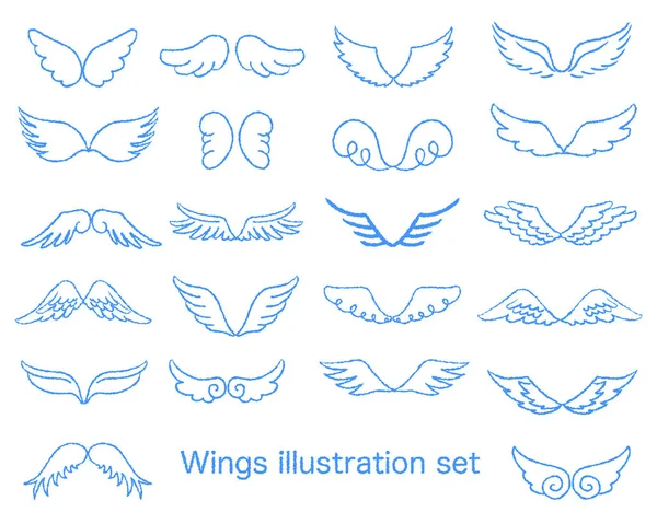 Çeşitli kanat illüstrasyon setleri
