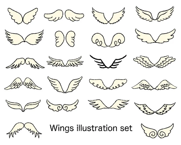 不同类型的机翼插图集 — 图库矢量图片