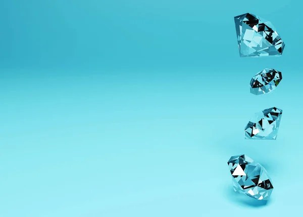 Mehrere Leuchtende Diamanten 3Dcg Bilder — Stockfoto