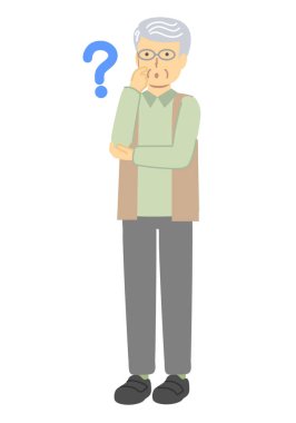 Bilmeyen gözlüklü kıdemli adam.