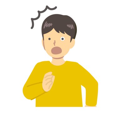 Surprised boy in yellow clothes clipart