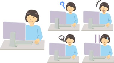 Özel bilgisayar kullanan açık mavi elbiseli bir kız.