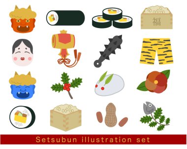 Setsubun günlük vektör çeşitliliği