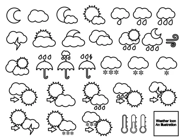 Línea Dibujo Tiempo Icono Ilustración Conjunto — Vector de stock