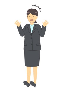 Takım elbiseli şaşırmış kadın.