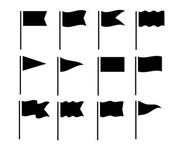 Çeşitli dalgalanan bayrak resimleme seti