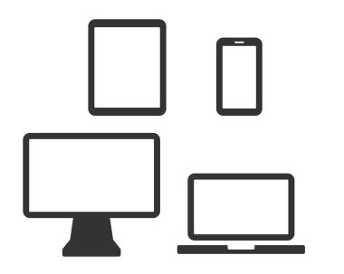 4 çeşit aygıt simgesi vektör kümesi