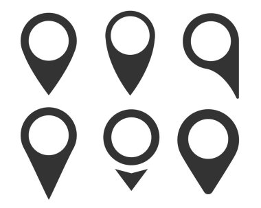 Harita pin ikonu vektör kümesi