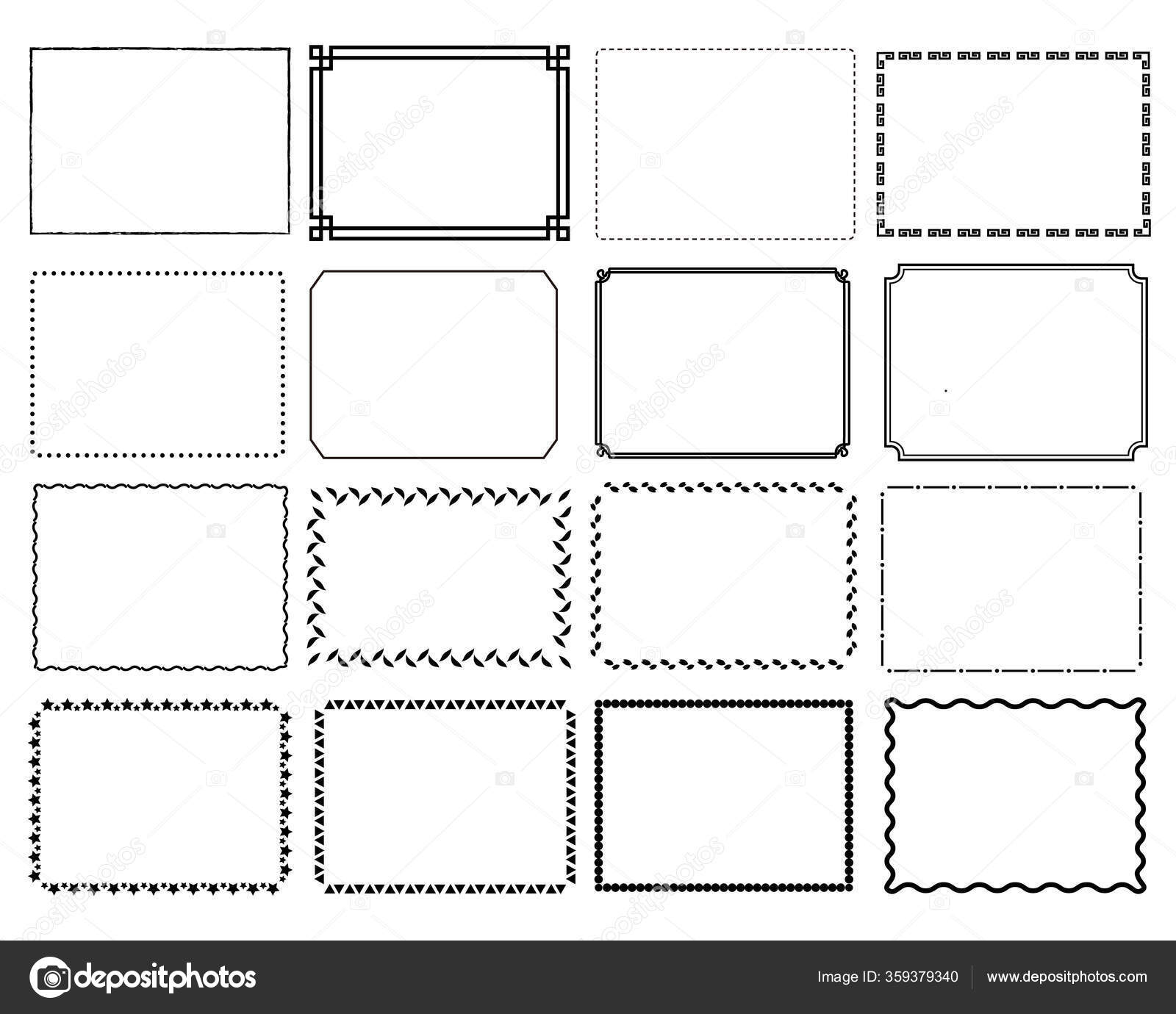 Simple Border Frame Vector Set Stock Vector Image By C Enra