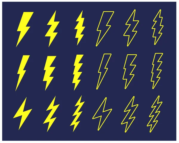 Vários Relâmpago Conjunto Ilustração Vetor Parafuso —  Vetores de Stock