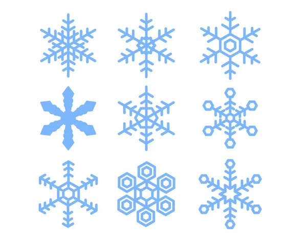 Snöflingor Vektor Illustration Set — Stock vektor