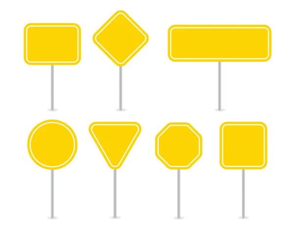 Żółty Znak Wektor Ilustracji Zestaw — Wektor stockowy