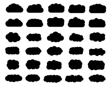 Bulut vektör çizimi / siyah ve beyaz
