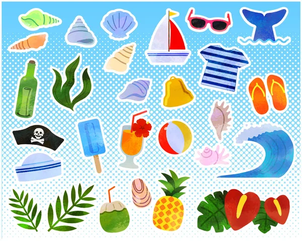 Yaz tatili illüstrasyon / analog biçimi