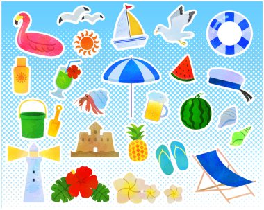 Yaz tatili illüstrasyon / analog biçimi