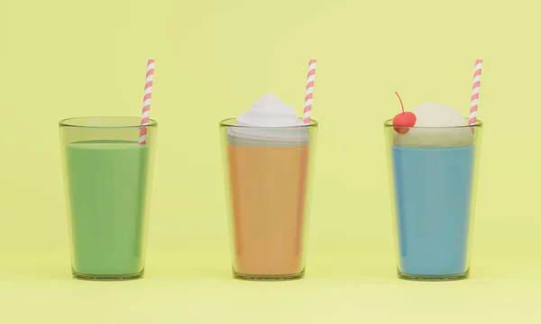 Background summer / dessert drink 3DCG illustration