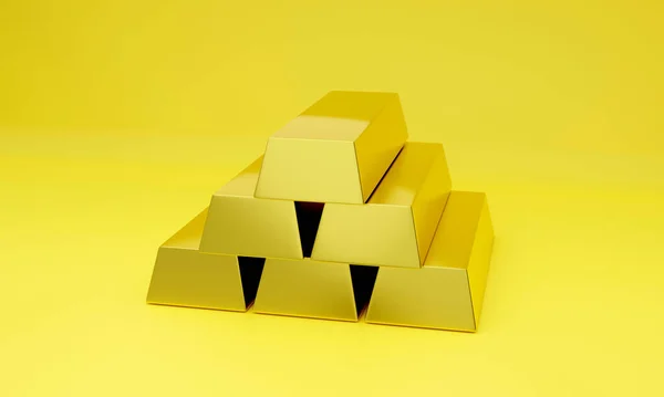 Ouro Bullion Fundo 3Dcg Ilustração Imagem — Fotografia de Stock